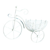Maxbell Bicycle Flower Basket Wall Hanging Art for Fence Garden Decoration White