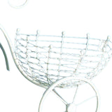 Maxbell Bicycle Flower Basket Wall Hanging Art for Fence Garden Decoration White
