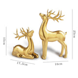 Maxbell 2Pcs Nordic Couple Deer Statue Figurine Sculpture for Living Room Decoration