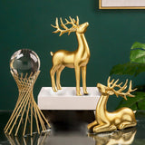 Maxbell 2Pcs Nordic Couple Deer Statue Figurine Sculpture for Living Room Decoration