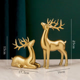 Maxbell 2Pcs Nordic Couple Deer Statue Figurine Sculpture for Living Room Decoration