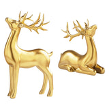 Maxbell 2Pcs Nordic Couple Deer Statue Figurine Sculpture for Living Room Decoration