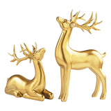 Maxbell 2Pcs Nordic Couple Deer Statue Figurine Sculpture for Living Room Decoration