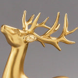 Maxbell 2Pcs Nordic Couple Deer Statue Figurine Sculpture for Living Room Decoration