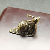 Maxbell Pure Brass Snail Figurines Miniature Sculpture Small Snail Statue