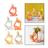 Maxbell Ceramic Vase Thinker Statue Abstract Art for TV Cabinet Living Room Decor red
