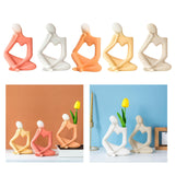 Maxbell Ceramic Vase Thinker Statue Abstract Art for TV Cabinet Living Room Decor red