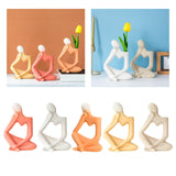 Maxbell Ceramic Vase Thinker Statue Abstract Art for TV Cabinet Living Room Decor red