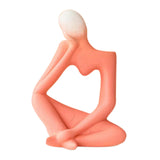 Maxbell Ceramic Vase Thinker Statue Abstract Art for TV Cabinet Living Room Decor red