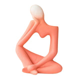 Maxbell Ceramic Vase Thinker Statue Abstract Art for TV Cabinet Living Room Decor red