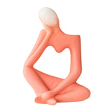 Maxbell Ceramic Vase Thinker Statue Abstract Art for TV Cabinet Living Room Decor red
