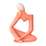 Maxbell Ceramic Vase Thinker Statue Abstract Art for TV Cabinet Living Room Decor red
