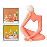 Maxbell Ceramic Vase Thinker Statue Abstract Art for TV Cabinet Living Room Decor red