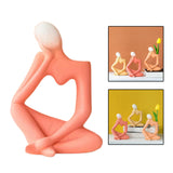 Maxbell Ceramic Vase Thinker Statue Abstract Art for TV Cabinet Living Room Decor red