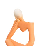 Maxbell Ceramic Vase Thinker Statue Abstract Art for TV Cabinet Living Room Decor orange