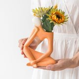 Maxbell Ceramic Vase Thinker Statue Abstract Art for TV Cabinet Living Room Decor orange