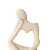 Maxbell Ceramic Vase Thinker Statue Abstract Art for TV Cabinet Living Room Decor beige