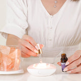 Maxbell Portable Essential Diffuser Night Light LED Salt Lamp for Bedside Home Decor White