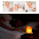 Maxbell Portable Essential Diffuser Night Light LED Salt Lamp for Bedside Home Decor Black