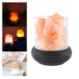 Maxbell Portable Essential Diffuser Night Light LED Salt Lamp for Bedside Home Decor Black