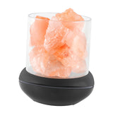Maxbell Portable Essential Diffuser Night Light LED Salt Lamp for Bedside Home Decor Black