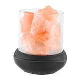 Maxbell Portable Essential Diffuser Night Light LED Salt Lamp for Bedside Home Decor Black