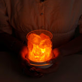 Maxbell Portable Essential Diffuser Night Light LED Salt Lamp for Bedside Home Decor Black