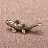 Maxbell Pure Brass Fish Figurines Miniature Animal Model Sculpture Small Fish Statue