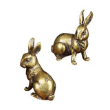 Maxbell Brass Bunny Statue Miniature Tea Table Sculpture Rabbit Figurines Artwork