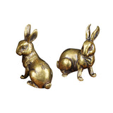 Maxbell Brass Bunny Statue Miniature Tea Table Sculpture Rabbit Figurines Artwork