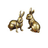 Maxbell Brass Bunny Statue Miniature Tea Table Sculpture Rabbit Figurines Artwork