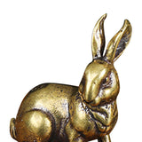 Maxbell Brass Bunny Statue Miniature Tea Table Sculpture Rabbit Figurines Artwork