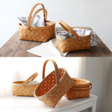 Maxbell Woven Storage Bin Eggs Candy Basket Rattan Flower Basket for Garden Party 19cmx15cmx10cm