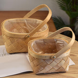 Maxbell Woven Storage Bin Eggs Candy Basket Rattan Flower Basket for Garden Party 19cmx15cmx10cm