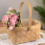 Maxbell Woven Storage Bin Eggs Candy Basket Rattan Flower Basket for Garden Party 25cmx20cmx11cm