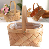 Maxbell Woven Storage Bin Eggs Candy Basket Rattan Flower Basket for Garden Party 25cmx20cmx11cm
