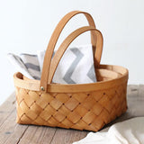 Maxbell Woven Storage Bin Eggs Candy Basket Rattan Flower Basket for Garden Party 29cmx21cmx12.5cm