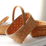 Maxbell Woven Storage Bin Eggs Candy Basket Rattan Flower Basket for Garden Party 29cmx21cmx12.5cm