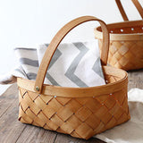 Maxbell Woven Storage Bin Eggs Candy Basket Rattan Flower Basket for Garden Party 29cmx21cmx12.5cm