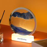 Maxbell Moving Sand Art Picture Night Light 3D Dynamic Display for Living Room Blue