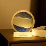 Maxbell Moving Sand Art Picture Night Light 3D Dynamic Display for Living Room Blue