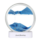 Maxbell Moving Sand Art Picture Night Light 3D Dynamic Display for Living Room Blue