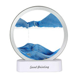 Maxbell Moving Sand Art Picture Night Light 3D Dynamic Display for Living Room Blue