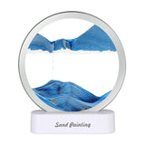 Maxbell Moving Sand Art Picture Night Light 3D Dynamic Display for Living Room Blue