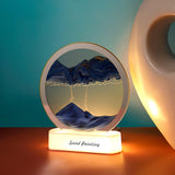 Maxbell Moving Sand Art Picture Night Light 3D Dynamic Display for Living Room Blue