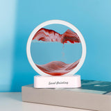 Maxbell Moving Sand Art Picture Night Light 3D Dynamic Display for Living Room Red