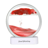 Maxbell Moving Sand Art Picture Night Light 3D Dynamic Display for Living Room Red