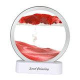 Maxbell Moving Sand Art Picture Night Light 3D Dynamic Display for Living Room Red