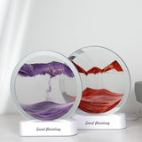 Maxbell Moving Sand Art Picture Night Light 3D Dynamic Display for Living Room Red