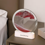 Maxbell Moving Sand Art Picture Night Light 3D Dynamic Display for Living Room Red